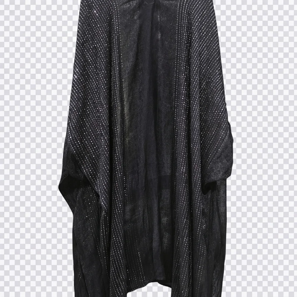 Marc New York Andrew Marc Black Metallic Kimono Cardigan Ruana One Size Shimmer - Picture 3 of 5